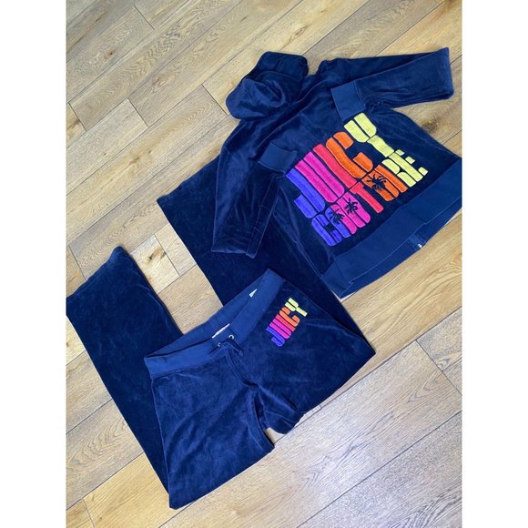 Juicy Couture Y2K Velour Track Suit Navy M - Picture 2 of 7